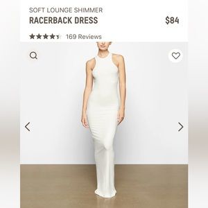 Skims Dress : GREY Soft Lounge Shimmer Dress size Small